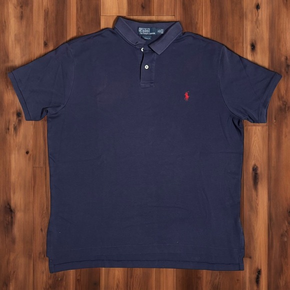 Polo Ralph Lauren Other - Vintage Polo Ralph Lauren Navy Custom‎ Fit Polo Shirt XL Red Pony Classic Preppy